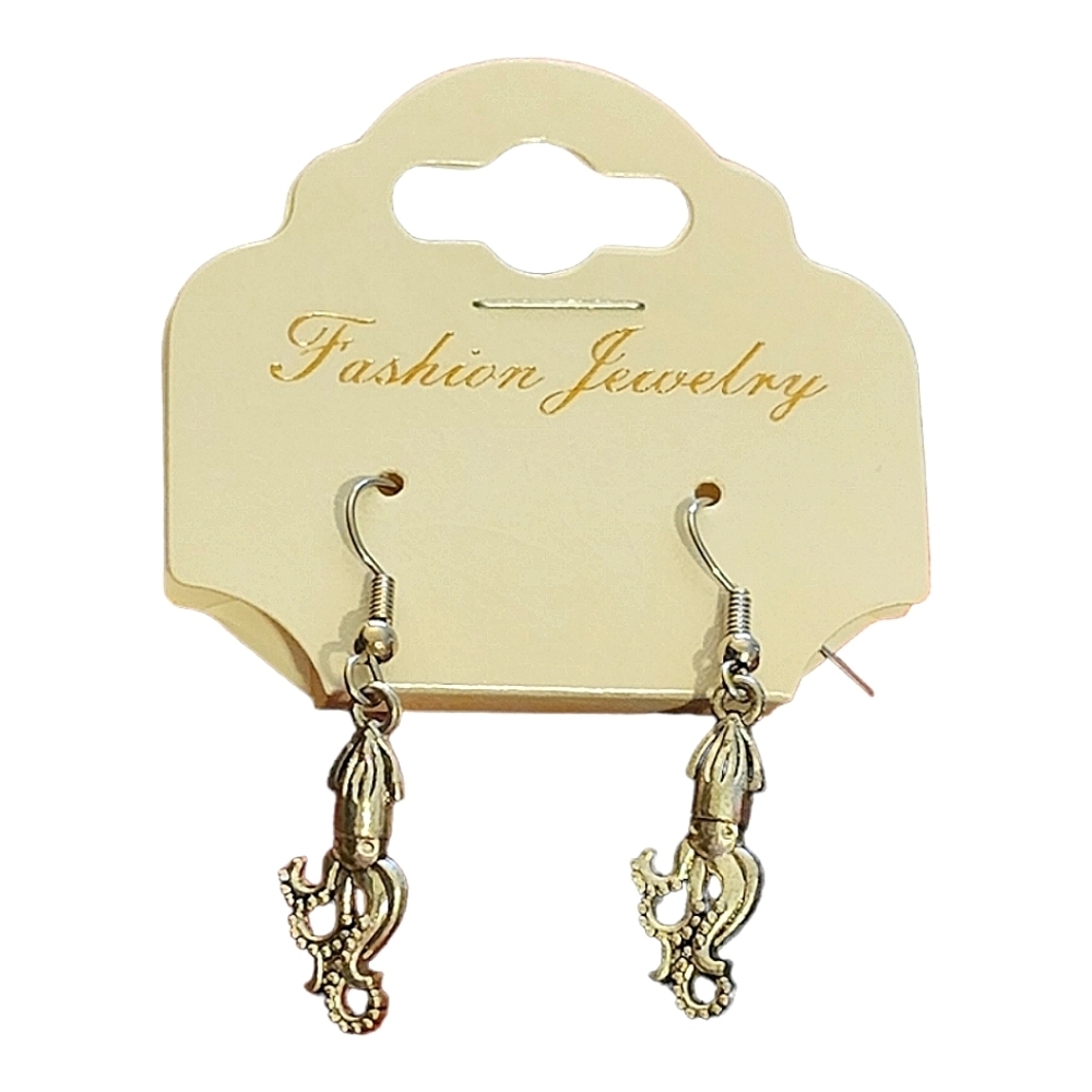 💖Handmade Squid Charm Earrings - Picture 1 of 2